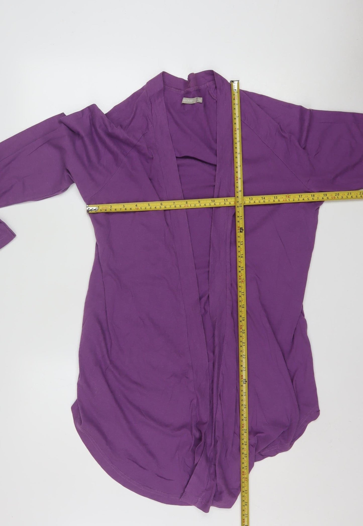 Traidcraft Women Purple Organic Cotton Cardigan Coatigan Size 14