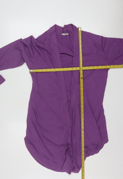 Traidcraft Women Purple Organic Cotton Cardigan Coatigan Size 14