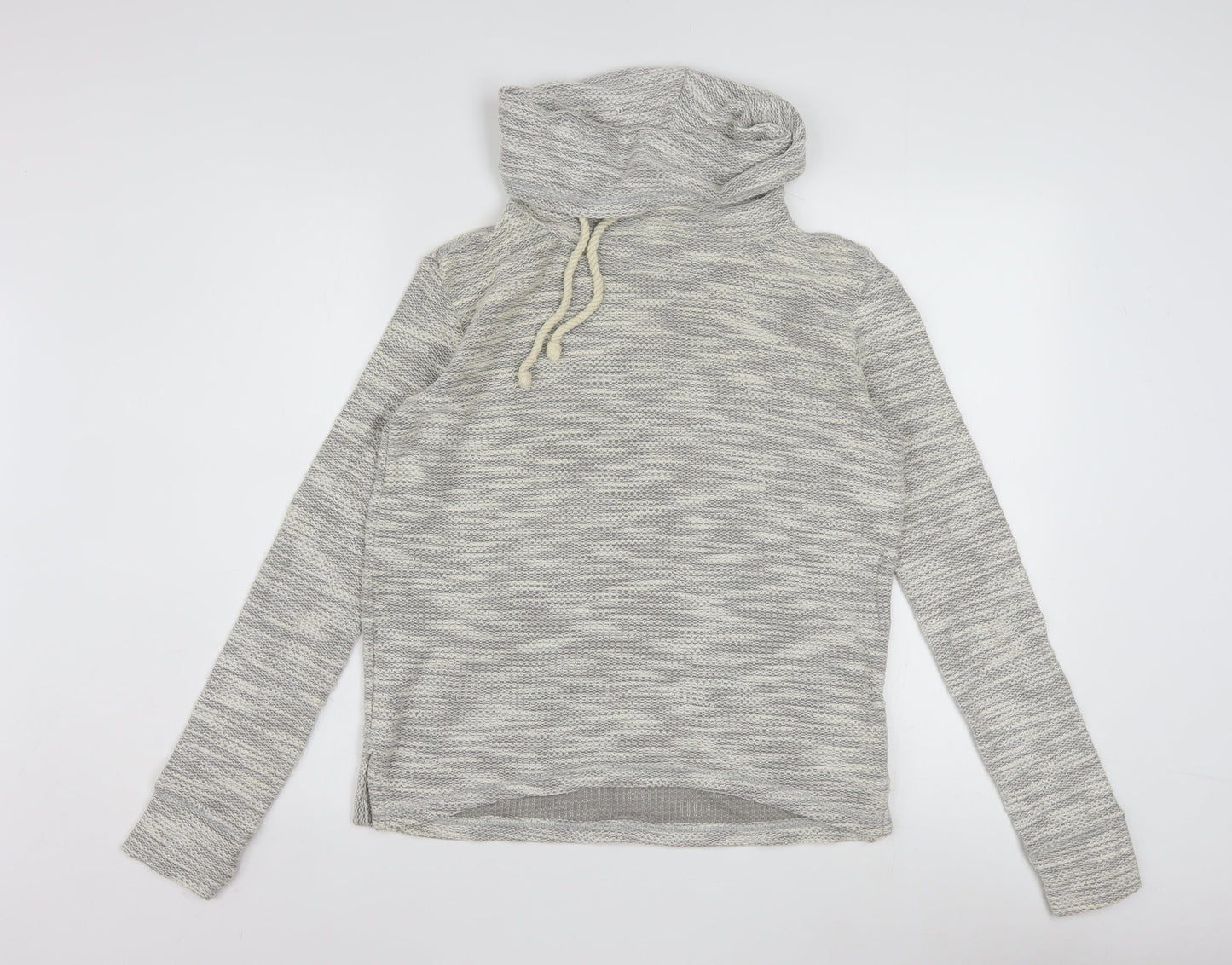 Hollister Women’s Grey Knit Pullover Hoodie XS Cotton Blend
