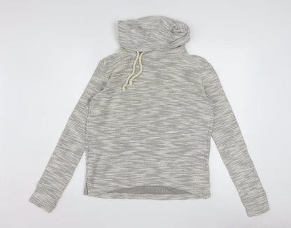 Hollister Women’s Grey Knit Pullover Hoodie XS Cotton Blend
