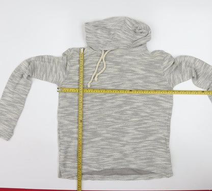 Hollister Women’s Grey Knit Pullover Hoodie XS Cotton Blend