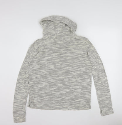Hollister Women’s Grey Knit Pullover Hoodie XS Cotton Blend