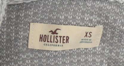 Hollister Women’s Grey Knit Pullover Hoodie XS Cotton Blend