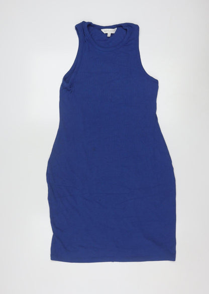 Apricot Women's Blue Sleeveless Bodycon Knit Dress Size 14
