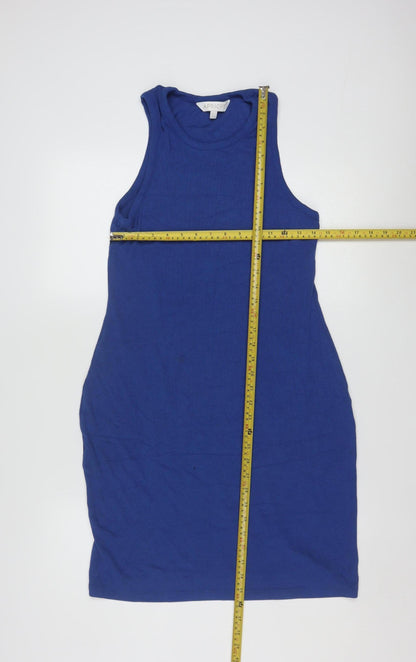 Apricot Women's Blue Sleeveless Bodycon Knit Dress Size 14