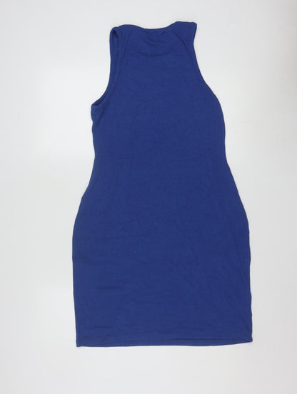 Apricot Women's Blue Sleeveless Bodycon Knit Dress Size 14