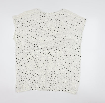 Next Women’s White Polka Dot Cotton Short Sleeve T-Shirt Size 18