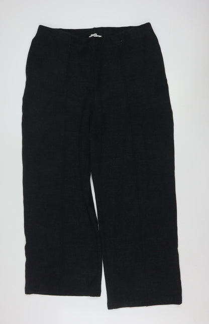 Marks and Spencer Women’s Charcoal Wide-Leg Trousers Size 18 Long Polyester Cotton Blend