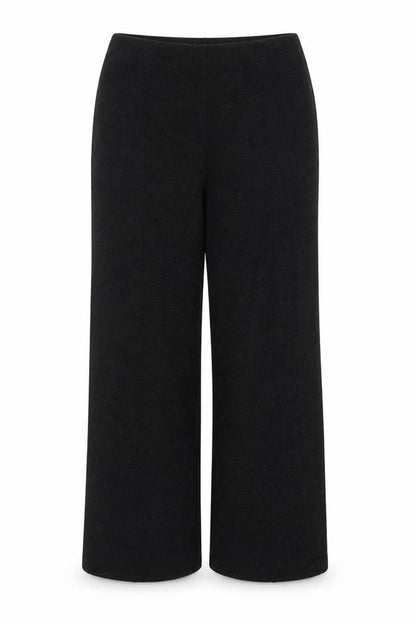 Marks & Spencer Women’s Charcoal Wide-Leg Trousers Size 18 Long Polyester Cotton Blend