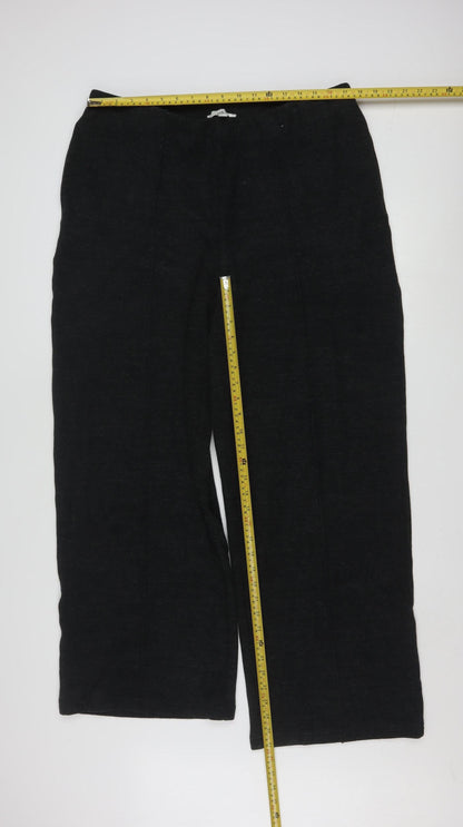 Marks and Spencer Women’s Charcoal Wide-Leg Trousers Size 18 Long Polyester Cotton Blend