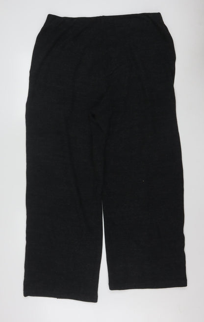 Marks and Spencer Women’s Charcoal Wide-Leg Trousers Size 18 Long Polyester Cotton Blend