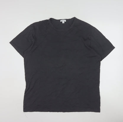 Sunspel Men's Black Cotton Crew Neck Short Sleeve T-Shirt Size L