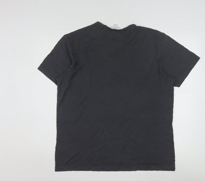 Sunspel Men's Black Cotton Crew Neck Short Sleeve T-Shirt Size L