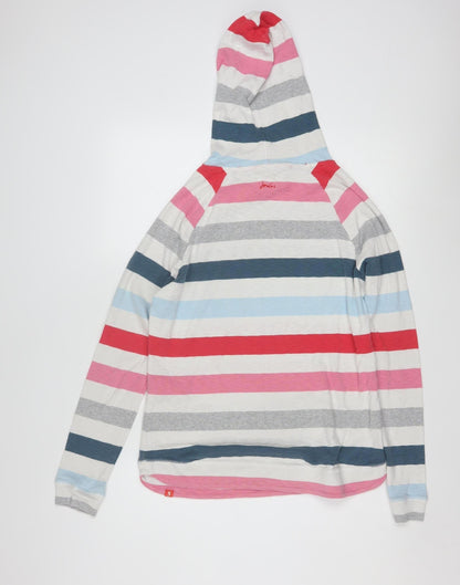 Joules Womens Multicoloured Stripe Long Sleeve Hooded Pullover UK 16