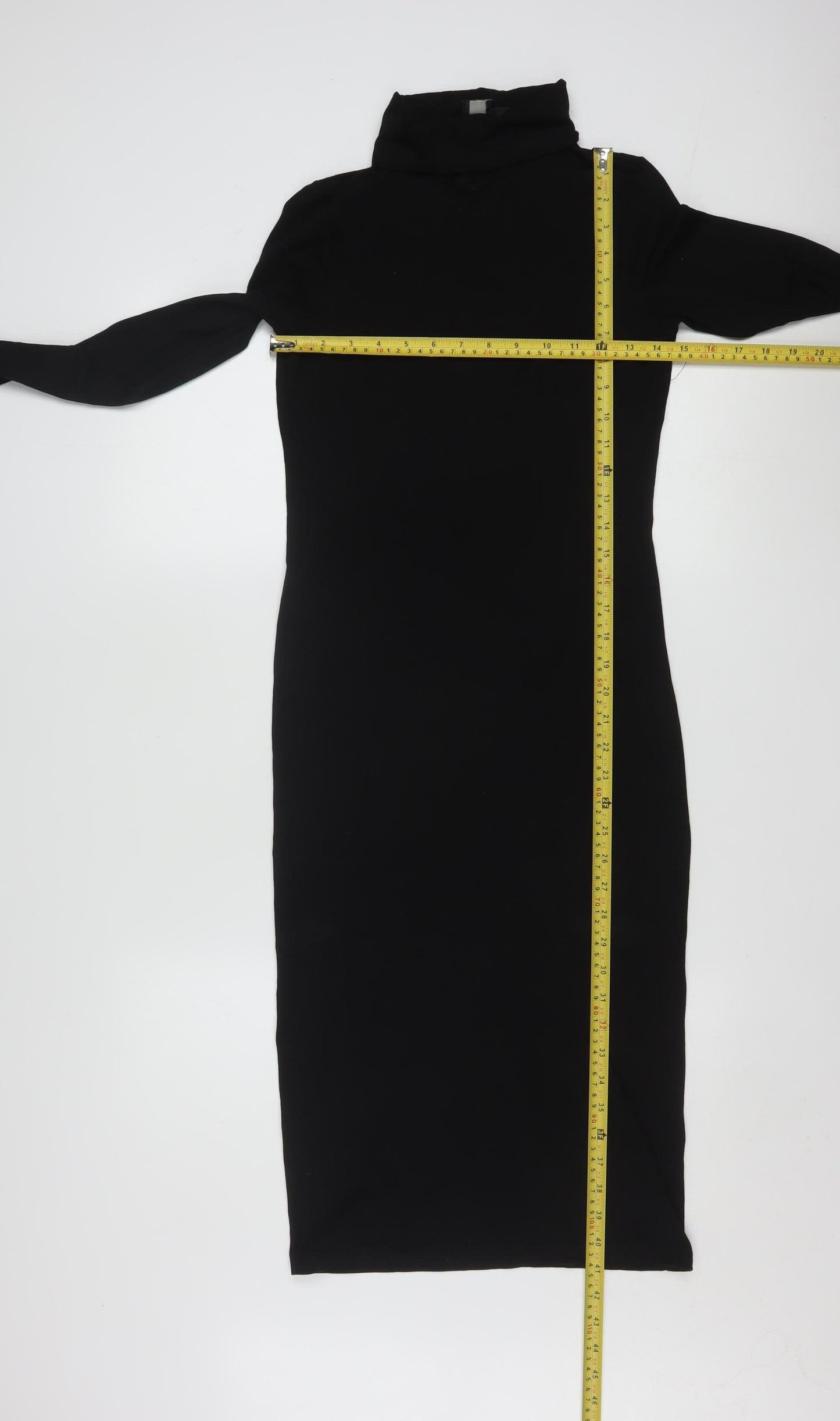 ASOS Women’s Black Size 12 Bodycon Roll Neck Midi Dress