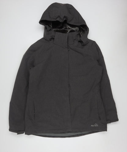 Peter Storm Womens Grey Waterproof Hooded Parka Jacket Size 14