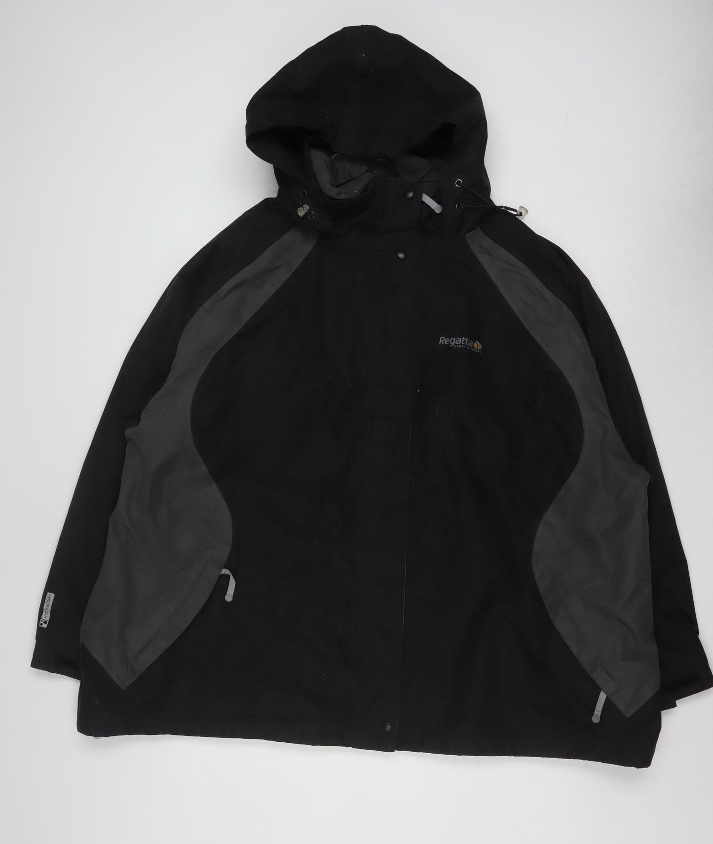 Regatta Womens Black Waterproof Hooded Outdoor Rain Coat Size 28