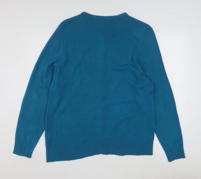 Bonmarché Women’s Blue Long Sleeve Crew Neck Cardigan Size 18