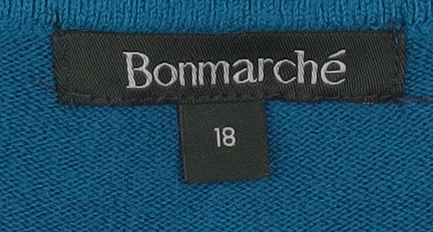 Bonmarché Women’s Blue Long Sleeve Crew Neck Cardigan Size 18