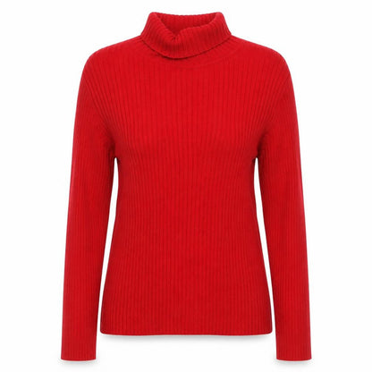 Chadwick's Women's Red Roll Neck Cotton Knit Jumper Size M