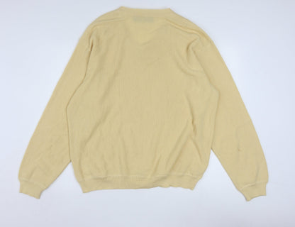 Peru Unlimited Men's Beige Alpaca Wool V-Neck Jumper Size L