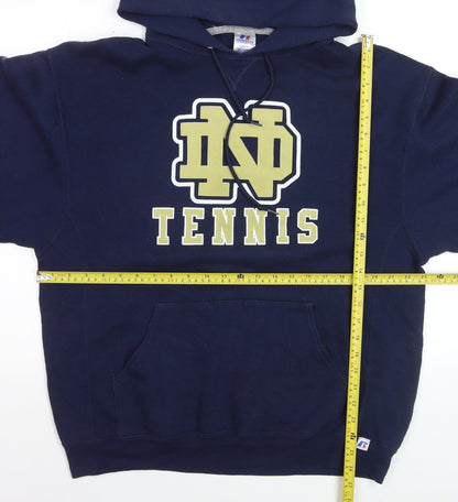 Russell Athletic Men's Blue Pullover Hoodie L Graphic Varsity Tennis