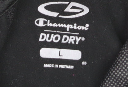 Champion Men’s Black Pullover Hoodie L Duo Dry Moisture Wicking