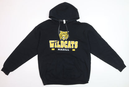 Fruit of the Loom Mens Black Pullover Hoodie L Wildcats Graphic