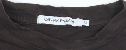 Calvin Klein Jeans Women's Black Cropped Cotton T-Shirt M