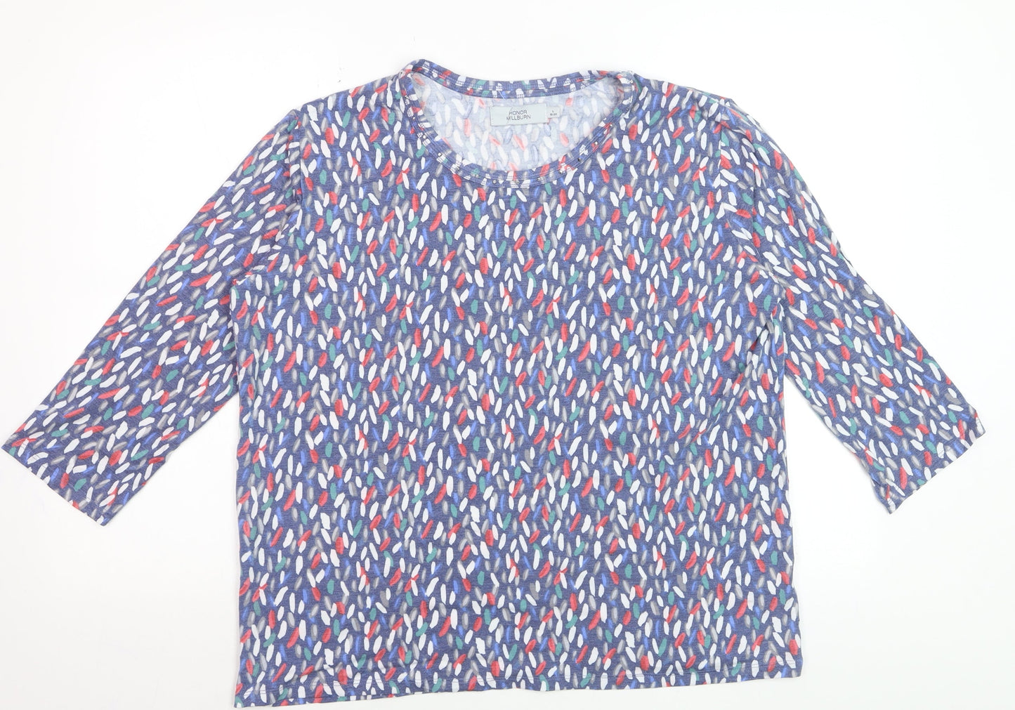 Honor Millburn Womens Multicoloured 3/4 Sleeve Jersey T-Shirt Size L