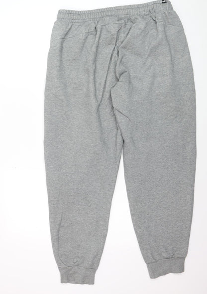 Puma Mens Grey XL Jogger Sweatpants Elastic Waist Cotton Blend