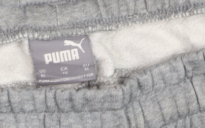 Puma Mens Grey XL Jogger Sweatpants Elastic Waist Cotton Blend