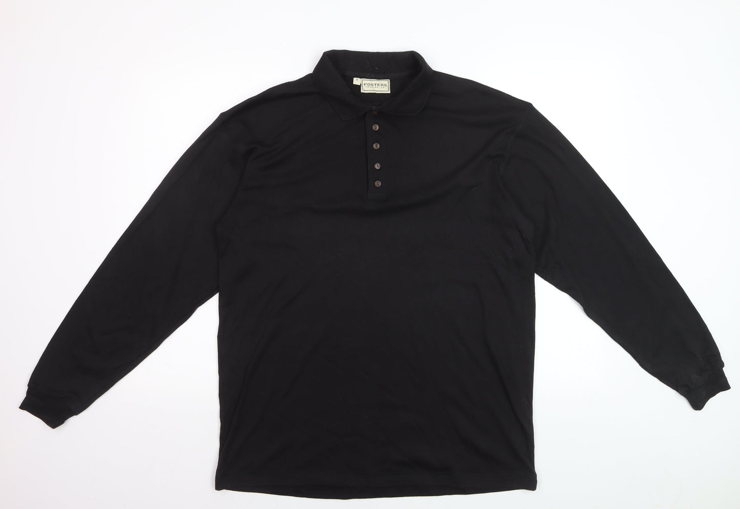 Fosters Trading Co. Men's Black Long Sleeve Polo Shirt Size M