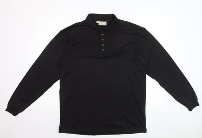 Fosters Trading Co. Men's Black Long Sleeve Polo Shirt Size M