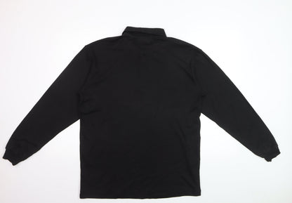 Fosters Trading Co. Men's Black Long Sleeve Polo Shirt Size M