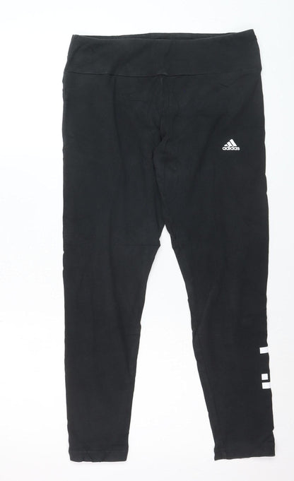 Adidas Womens Black L Leggings Sports Stretch Activewear Trousers