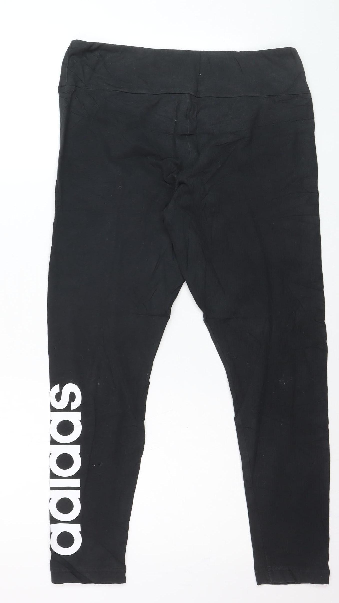 Adidas Womens Black L Leggings Sports Stretch Activewear Trousers