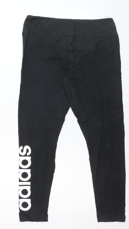 Adidas Womens Black L Leggings Sports Stretch Activewear Trousers