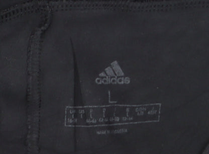 Adidas Womens Black L Leggings Sports Stretch Activewear Trousers