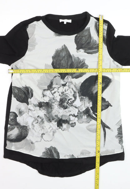 RJR John Rocha Womens Black Floral Long Sleeve T-Shirt Size 14
