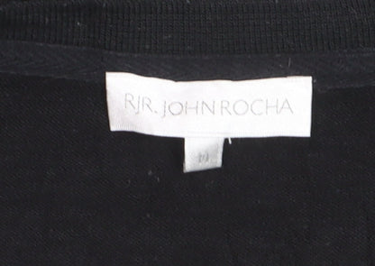 RJR John Rocha Womens Black Floral Long Sleeve T-Shirt Size 14