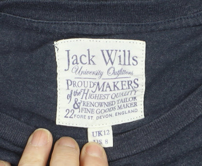 Jack Wills Women's Blue Cotton Blend T-Shirt Size 12