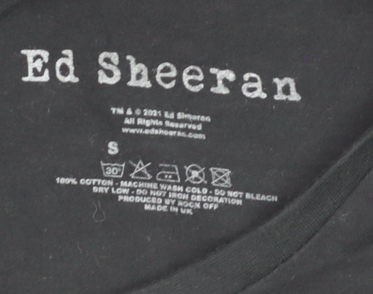 Ed Sheeran Women's Black Cotton Graphic T-Shirt Size S