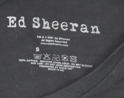 Ed Sheeran Women's Black Cotton Graphic T-Shirt Size S