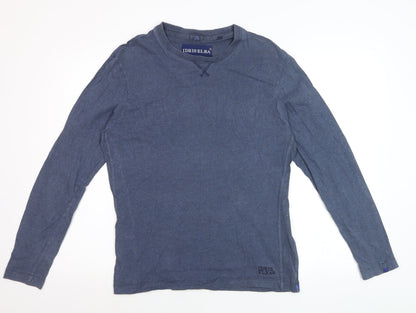 Superdry Idris Elba Men's Blue Long Sleeve Cotton Top Size M