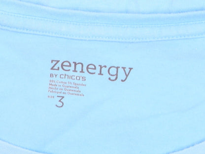 Zenergy by Chico's Women's Blue Short Sleeve T-Shirt Size L