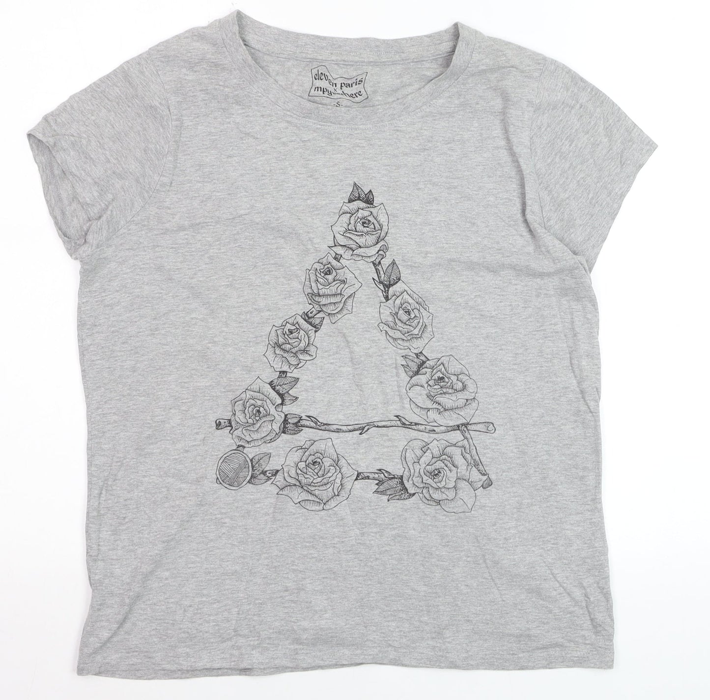 Eleven Paris Women’s Grey Floral Graphic T-Shirt Size S