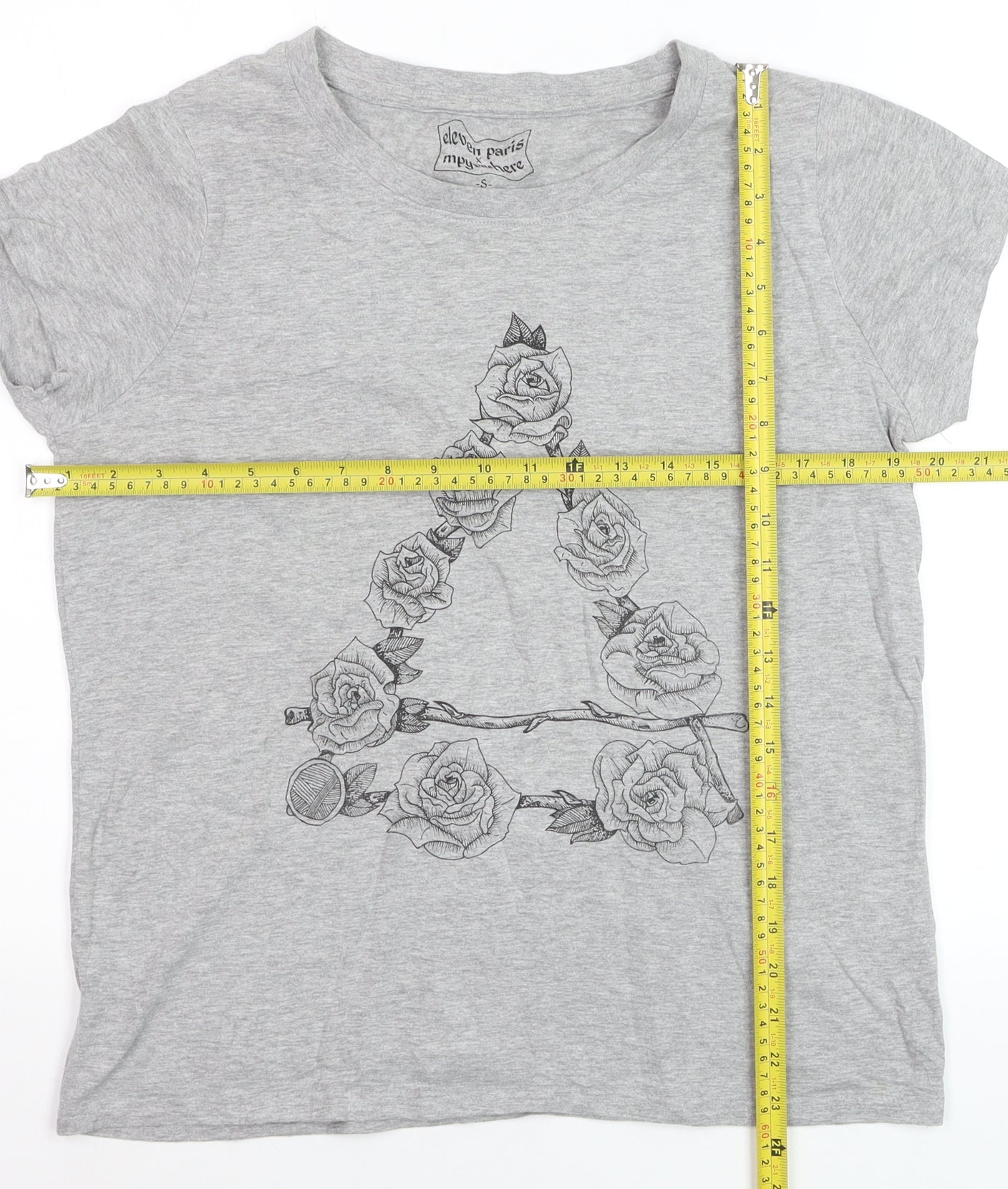 Eleven Paris Women’s Grey Floral Graphic T-Shirt Size S