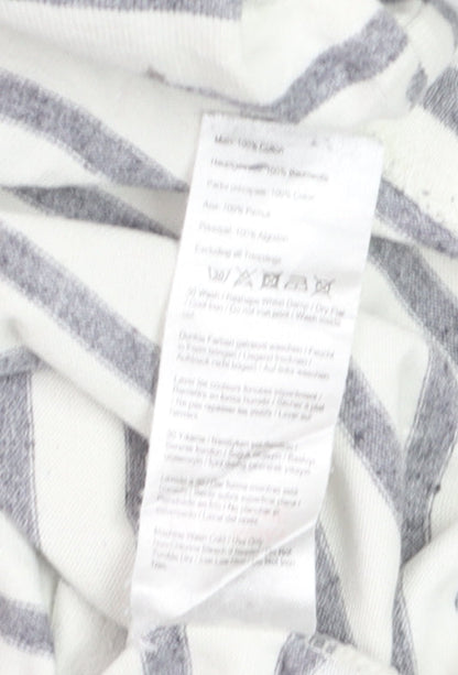 Joules Womens White Striped Star Long Sleeve Cotton T-Shirt Size 12