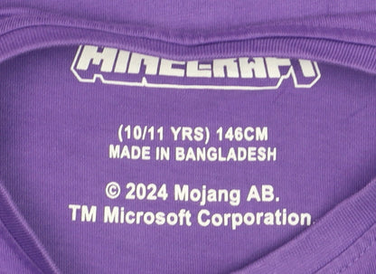Minecraft Boys Purple Ender Dragon Graphic T-Shirt 10-11 Years